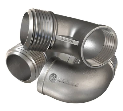 Отвод  резьбовой нр/вр DN25 (33,7 мм) AISI 304