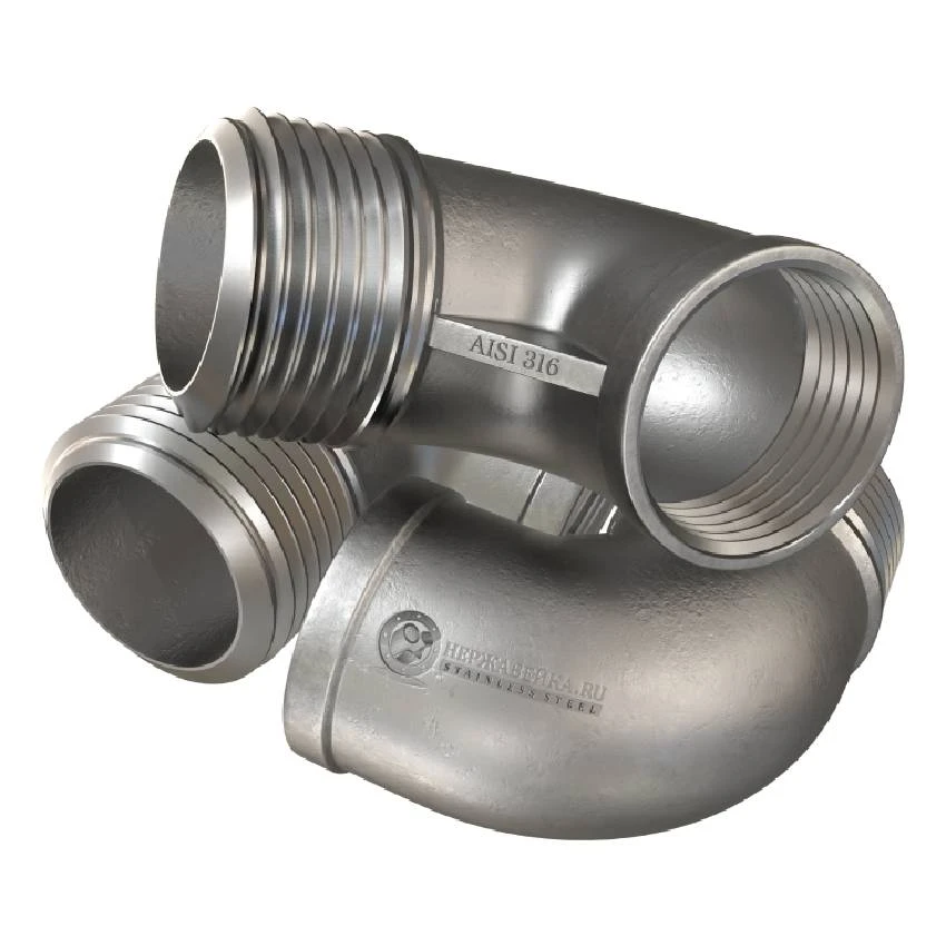 Отвод резьбовой нр/вр DN25 (33,7 мм)  AISI 316