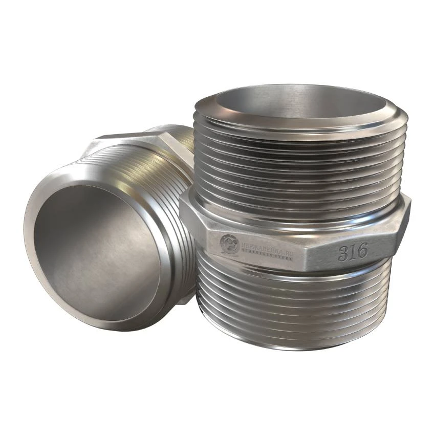 Двойной ниппель нр/нр DN 65 (76,1мм) AISI 316