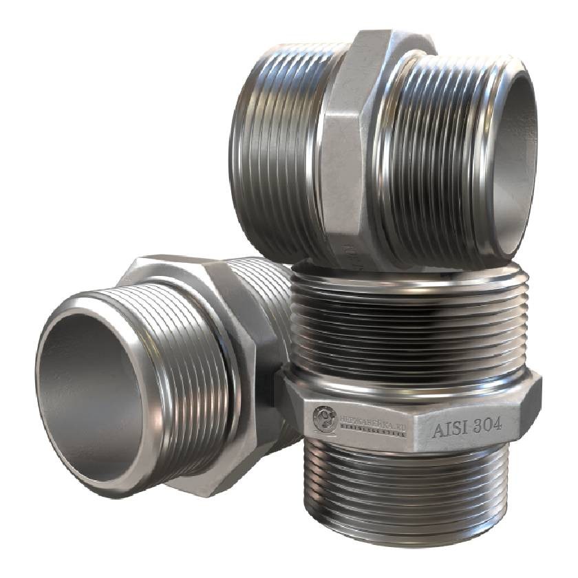 Переходной ниппель нр/нр 1/2"х1/4" AISI 304