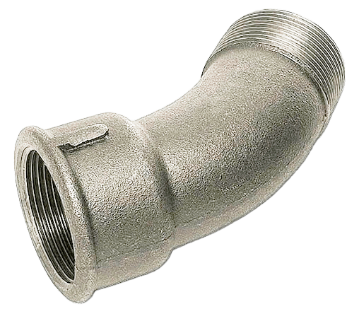 Отвод резьбовой 45гр НР/ВР чугунный оцинкованный