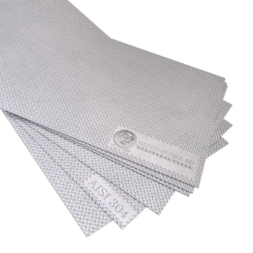Лист нержавеющий AISI 304  4,0х1500х3000 рифл.