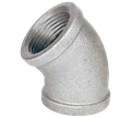 Изображение категории Отвод резьбовой 45гр ВР/ВР чугунный оцинкованный