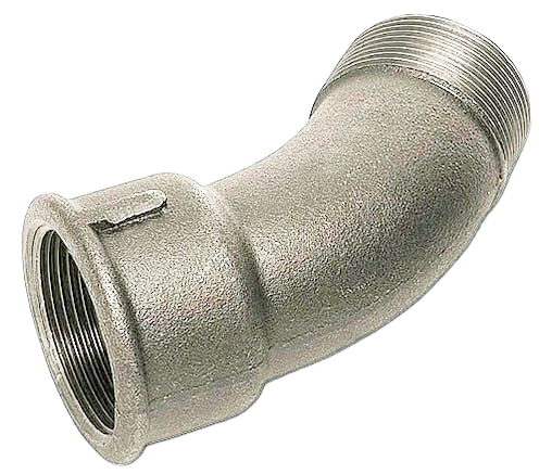 Отвод резьбовой чугунный оцинкованный 45 градусов НР/ВР DN 50 (60,3 мм) 2 дюйма